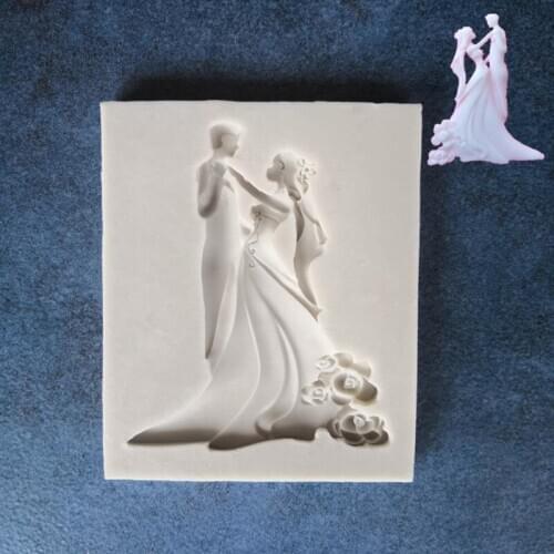 Wedding Wedding Bride And Groom Dancing Silicone Mold Fondant Chocolate Mold Cake Baking Decoration Tools A1483