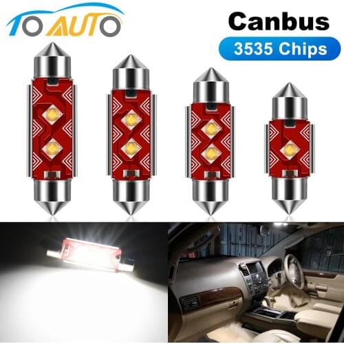 2pcs C5W C10W Led Bulb Festoon 31mm 36mm 39mm 41mm Canbus Error Free 3535 Chips Super Brighter Car Interior Dome Reading Auto