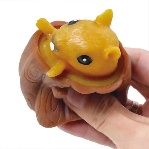 Squeeze Rubber Squirrel Cup Childrens Toy Evil Decompression Tree Stump Oak Cute Miniature Telescopic Pen Holder Game Gift