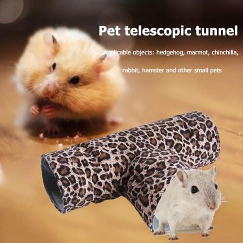 Pet Tunnel Leopard Print Pet Hamster Collapsible Tube Tunnels Playing Toys Peek Hole Interactive Toys for Kitten Puppy Rabbit
