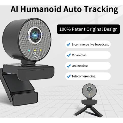 1080P Webcam 360 Panaromic Live Streaming USB Computer Camera w Stereo Microphone Desktop Laptop USB Webcam for Live Broadcast