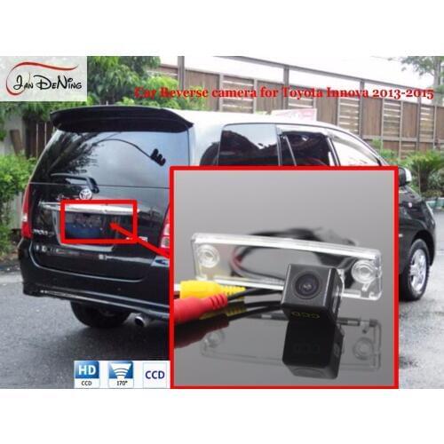 JanDeNing Waterproof License Plate Light OEM HD Car Rear View Parking/Backup Reverse Camera For Toyota Innova 2013-2015