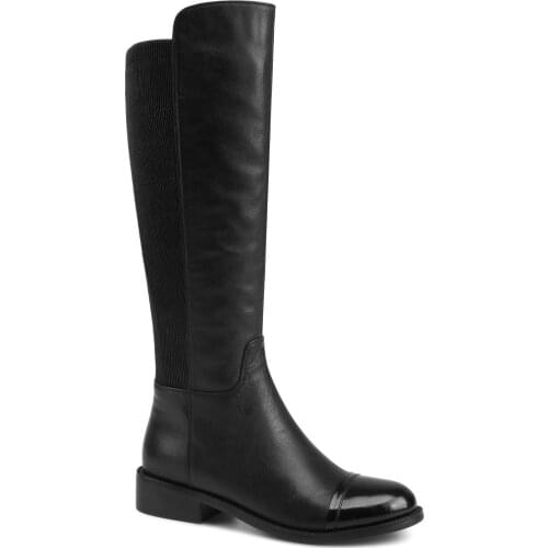 High Boots Women Real Leather Long Boots For Women Warm Winter Women Stretch Shoes High Quality Comfort Footwear Size 41