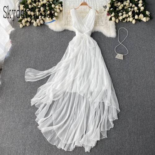 2021 Summer Dress Woman Robe Longue Femme Maxi Elegant Beach Dresses For Women Floor-Length White Party Night Dress