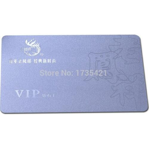 Gold/silver stamped salon gift custom business plastic cards