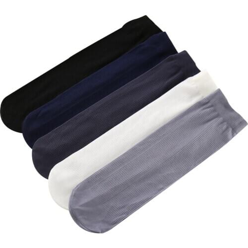 10 Pairs/lot Men Socks Solid Color Bamboo Fiber Ultra-thin Elastic Silky Short Socks Summer Excellent Quality Casual Male Sock