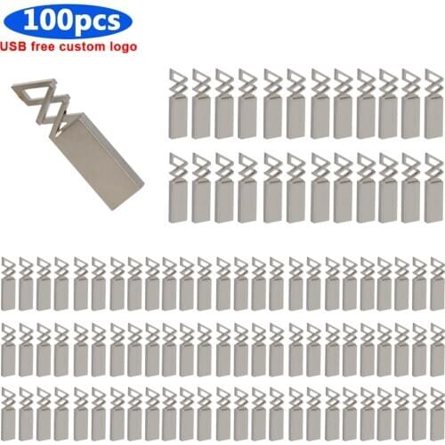 100pcs logo free High Speed usb flash drive 128GB 64GB 32GB 16GB 8GB pen drive pendrive waterproof metal u disk memoria cel usb