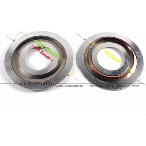 2PCS 72.2 mm Treble Voice Coil Speakers Titanium Film Voice Diaphragm Speaker Accessories DIY