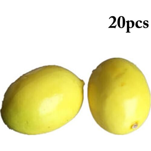 20PC Mini Artificial Lemon Foam Realistic Artificial Fruit Decoration Kitchen Pretend Play Photography Prop Fruits Home Decor