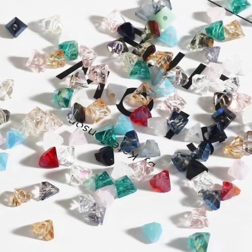 Hot Sale 5x6mm 50pcs Mixed Beads Strange Shaped Faceted DIY Crystal Glass Loose Crafts Beads Triangle Beads For Jewelry Making