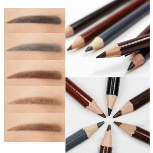 6pcs/set Wooden Eyebrows Pencil Create Natural Wild Eye Brow Makeup Eyebrow Enhancer Easy to Color For Beginner Waterproof TSLM1