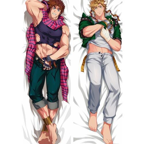 Anime JK jjba JoJos Bizarre Adventure Jonathan Joestar Caesar Zeppeli Male Dakimakura Body Pillowcase Hug Pillow Cover Case