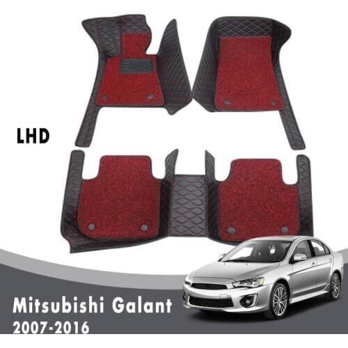 Car Floor Mats Carpets For Mitsubishi Galant 2016 2015 2014 2013 2012 2011 2010 2009 2008 2007 Auto Double Layer Wire Loop Rugs