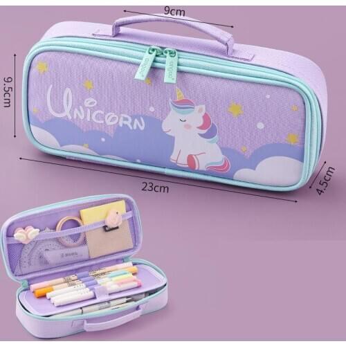 Large Capacity Pencil Case Unicorn Fabric Cute Girl Ins Waterproof Pencils Box Stationery Back To School By Kevin&sasa Crafts