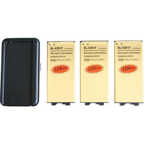 Ciszean 3x 3200mAh BL-42D1F Gold Replacement Battery + Charger For LG G5 VS987 US992 H820 H840 H850 H831 /0 F700S H960 H860N