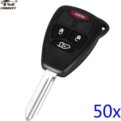 DANDKEY 50x For Chrysler 300 Aspen For Dodge Dakota Durango For Jeep Grand Cherokee Commander 4 Buttons Remote Car Key Shell
