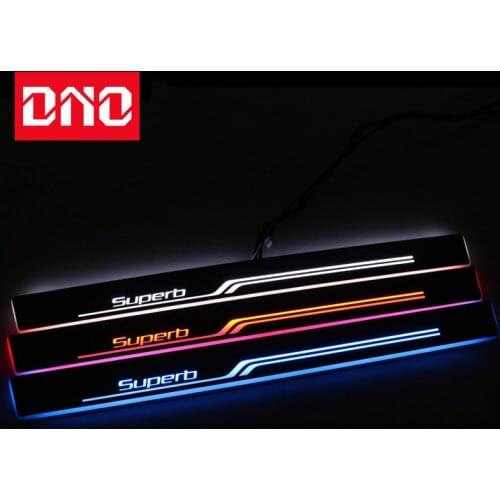 DNO Door Sill Scuff Plate Pedal Ligths For Skoda Superb 2 3 B6 B8 Threshold Led Bar Pathway Dynamic Welcome Lamp
