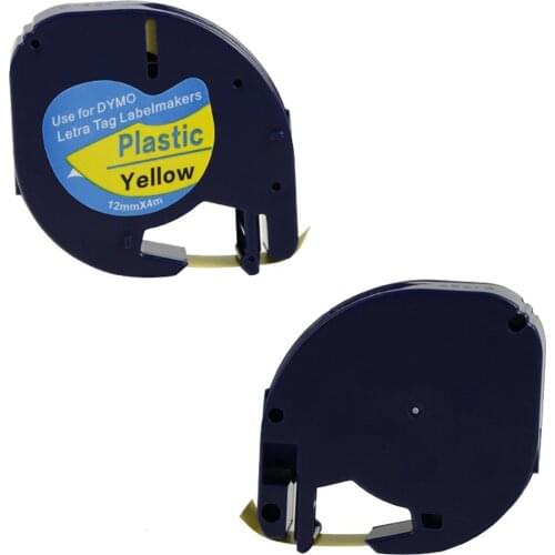 DYMO 91201 dymo LetraTAG 91201 white plastic label DYMO LT91201 label 12MM*4M BLACK ON WHITE LABEL TAPE