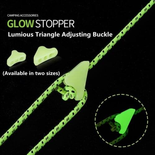 20pcs Fluorescent Luminous Tent Anti-slip Triangle Tightening Hook Buckles Tent Rope Buckle Outdoor Camping Tent Accessories