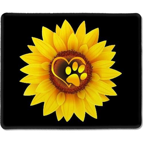 Gaming Mouse Pad Custom Yellow Sunflower,Comfortable Rubber Base Mouse Mat,Cool Deisgn Non-Slip Mousepad for Computers Laptop