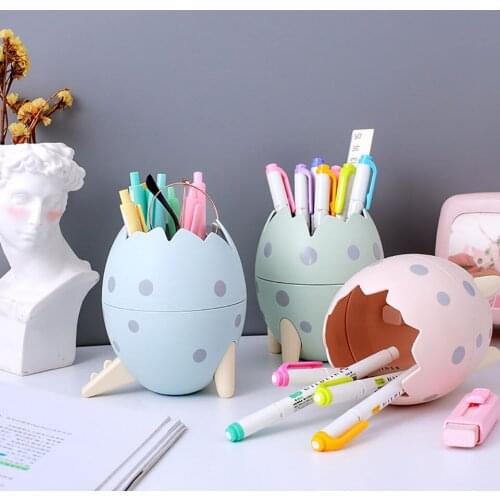 Creative Childrens Pen Holder Storage Box Home Decoration Resin Pen Barrel Cute Dinosaur Egg Desktop Ornaments