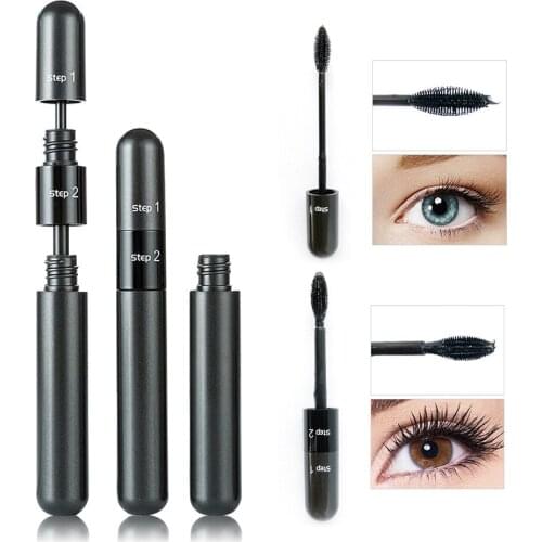 Hot Selling Yanqina Silica Gel Brush 2 in 1 Lengthened Curling Densely Waterproof Not Rendering Eyelash 8828 Mascara Wholesale