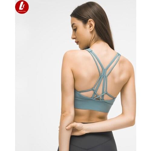 LULUBANANA HIGH NECK Longline Yoga Fitness Athletic Bras Women High Impact Padded Criss Cross Running Sports Bras Top Brassiere