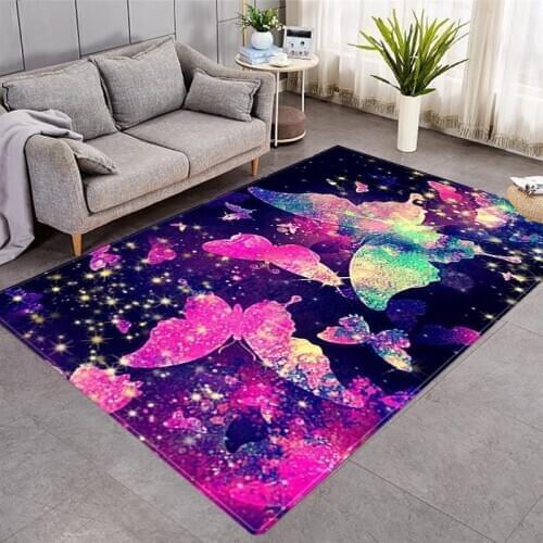Cartoon 3D Dream Color Butterfly pattern Carpets for Living Room Bedroom Big Carpet Kids Room play Floor Mat Child Game Area Rug