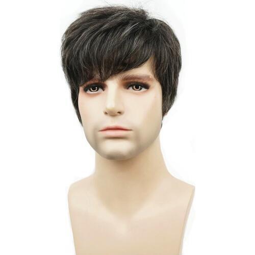 StrongBeauty Men Wig Short Straight Synthetic Natural Full Wigs