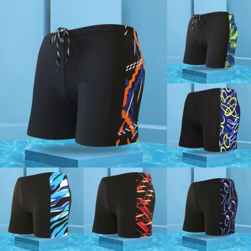 Mens Swimming Trunks Beach Shorts Men Male Swim Pool Patchwork Swimsuit Swimwear Bathing Pants Suit Maillot De Bain Homme