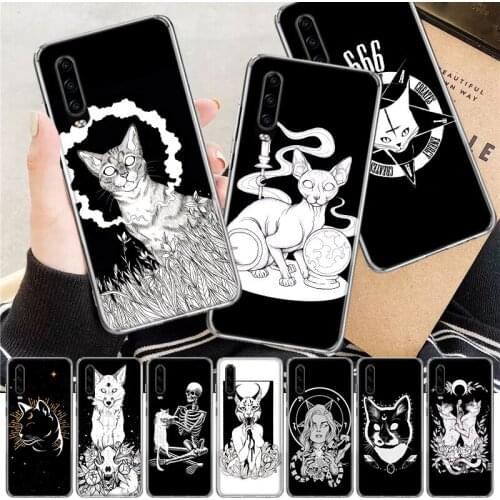 Witch And Cat Custom Soft Cover Phone Case For Huawei P30 P20 P10 P40 Mate 30 20 10 Pro Lite P Smart Z Plus + Shell Customized C