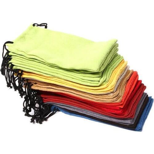 1000pcs/lot Microfibre Soft Eyeglass Case Sunglass Storage Bag Glasses Jewelry Watch Colorful Pouch 18*9cm Free Shipping ZA3831