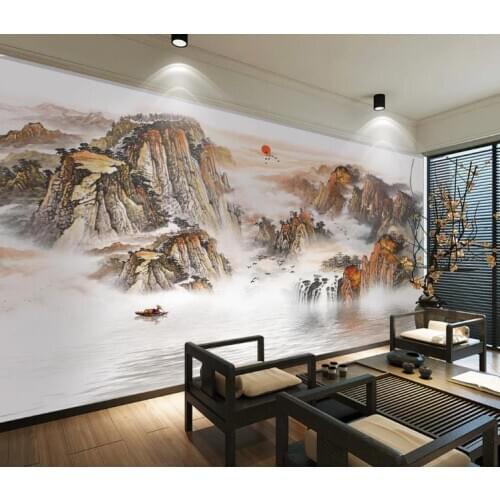 3D Wall Murals Custom Artistic conception abstract ink landscape 3D Murals Wallpaper restaurant Living Room Bedroom home decor