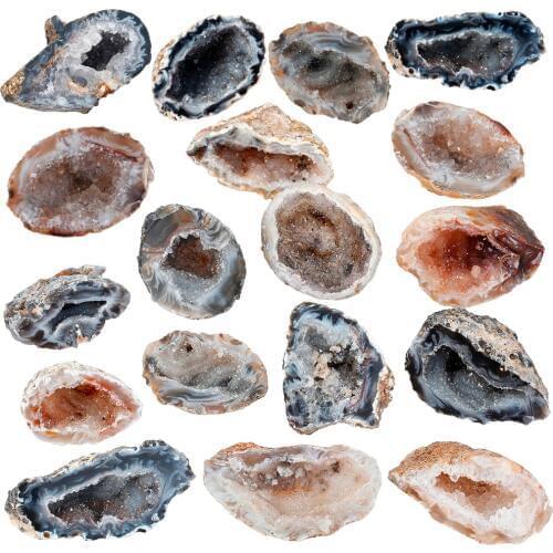 TUMBEELLUWA Natural Agate Geode Drusy Quartz Crystal Raw Cluster Minerals Specimen Home Decoration