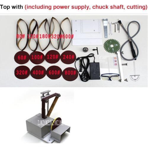 New Multifunctional Micro Belt Machine DIY Mini Polisher Desktop Sandpaper Machine Electric Polisher 110-220V 96W 2500-5000 rpm