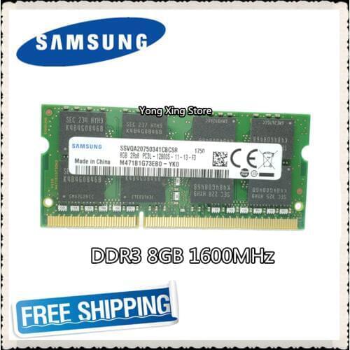 Samsung DDR3 8GB 1600MHz Laptop memory PC3L-12800S notebook RAM 12800 8G 1.35V computer parts sodimm