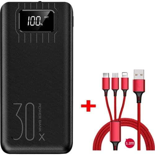 Power Bank 30000mAh Portable Charging PowerBank 30000 mAh USB PoverBank External Battery Charger For Xiaomi Mi 9 8 for