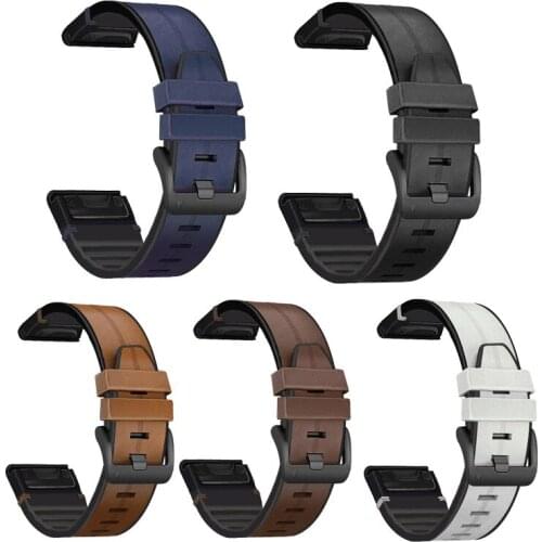 26mm Quick Fit Silicone Leather Band For Garmin Tactix Delta Wrist Strap Correa ремешок Fenix 6X 5X Plus Watch band Accessories
