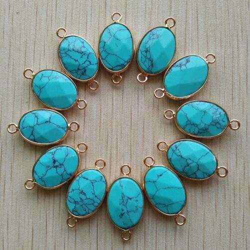 2017 New fashion good quality stone pendants Connector 13x18mm for bracelets necklaces jewelry making 12pcs/lot wholesale free