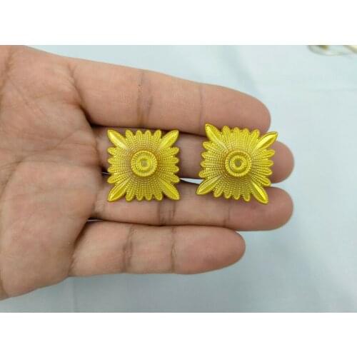 WWII German Rank Pips Cypher GOLD 24mm for Shoulder Boards large BADGE PAIR