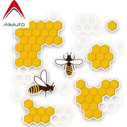 Aliauto Funny Car Sticker An Industrious Bee Decal Accessories PVC for Volkswagen Polo Ford BMW Audi Toyota,15cm*15cm