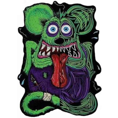 Funny Anime Car Stickers and Decals For Crazy Rat Fink Cornhole Novelty Cover Scratches Bumper Window Laptop Bodywork kk13*9cm