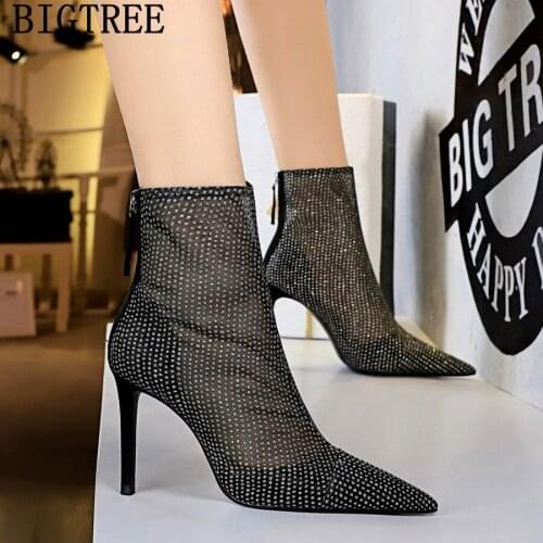 Ankle Boots Pumps Shoes For Women High Heels 2021 Hight Heel Boots Female Women Shoes Chaussure Bottine Femme Ladies Shoes