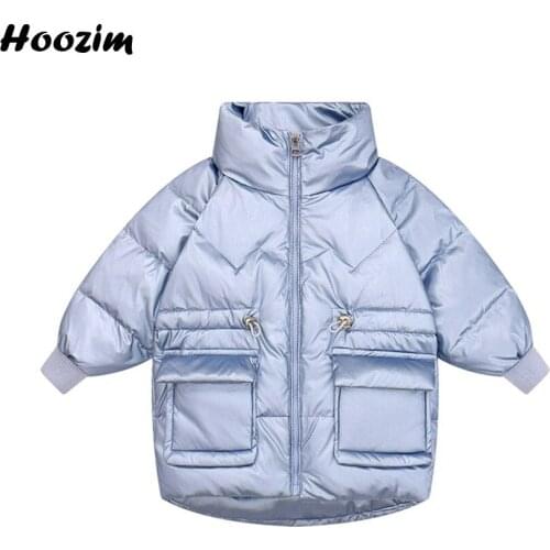 Winter White Duck Down Jacket For Girls 2 To 8 Years Fashion Black Minimalist Turtleneck Outerwear Children Drawstring Coat Boys