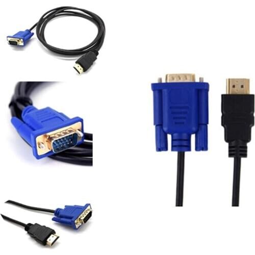 1pc 1M HDMI Cable HDMI To VGA 1080P HD With Audio Adapter Cable HDMI TO VGA Cable Optical Cable Drop Shipping