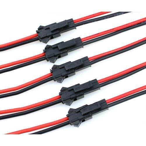 10PCS 5 pairs 10cm Long JST SM 2Pins Plug Male to Female Wire Connector