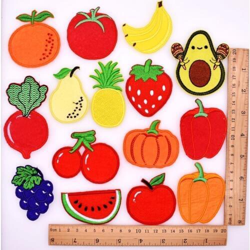 10 pcs Fruit Vegetable DIY Handmade Sewing Applique Iron On Embroidery Patches Handicraft Accessory
