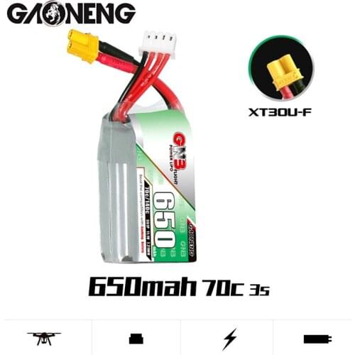 10PCS/Set GNB HV Lipo Battery 3S 650mAh 11.1V 70C/140C with XT30U-F Plug for FPV Racing Drone 4 axis UAV RC Quadcopter RC Drone