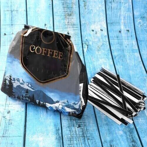 100Pc Sealing Bag Clips Self-Adhesive Peel Stick Tin Ties Plastic Twist Ties for Coffee Bags Bread Bags Kitchen Tools Bag Clips