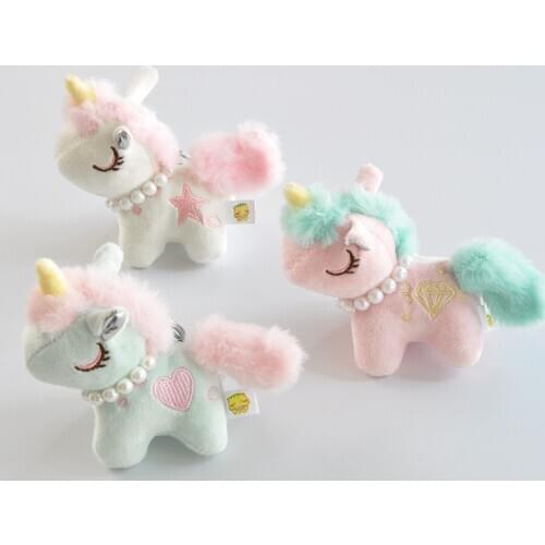 11cm Ins Instagramls Unicorn Stuffed Animal Small Pendant Bag Accessories Soft Key Chain Ring Plush Keychains Doll Toy